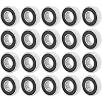 Akozon Rodamientos de Bolas 20pcs 698RS Rodamientos rígidos de goma 8mmx19mmx6mm